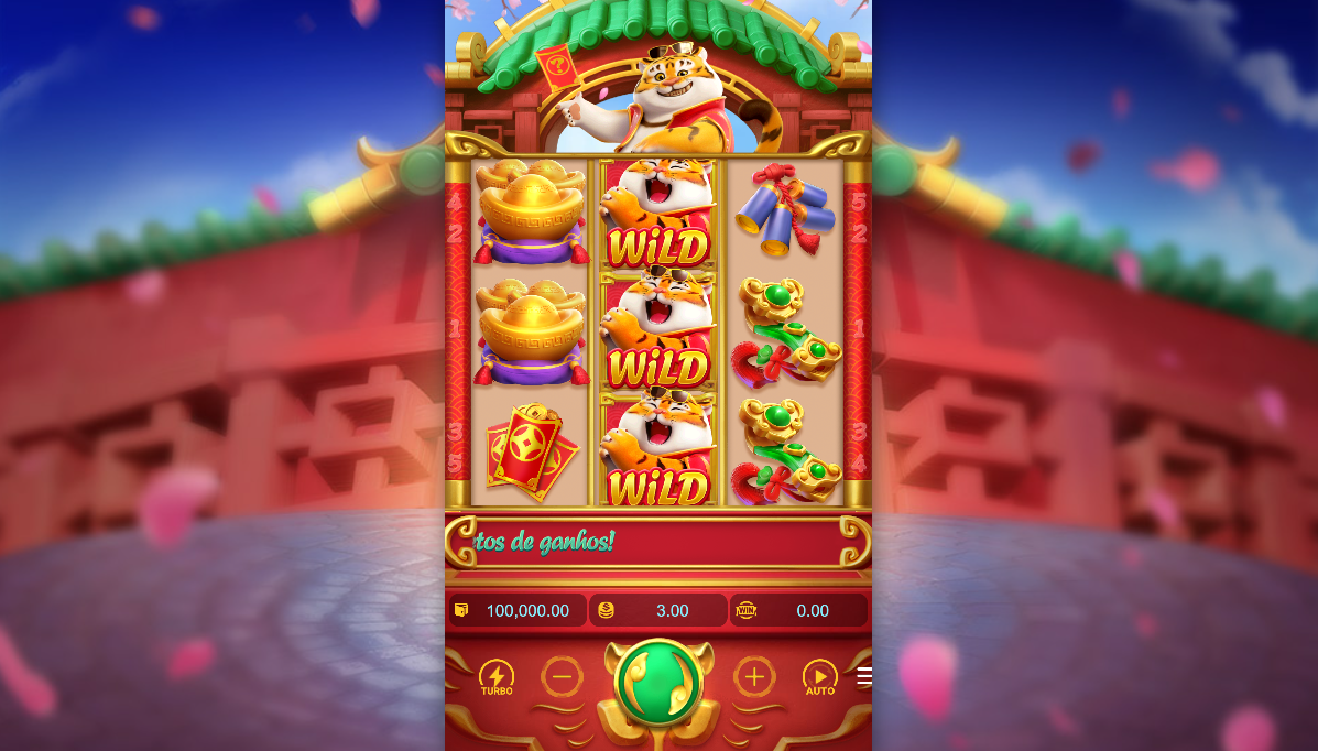 Fortune Tiger slot machine reels during gameplay